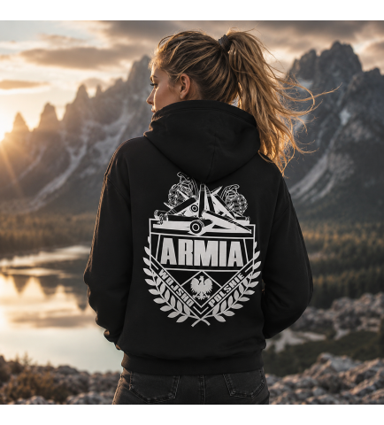 Damska bluza z kapturem- ARMIA (BIAŁY)